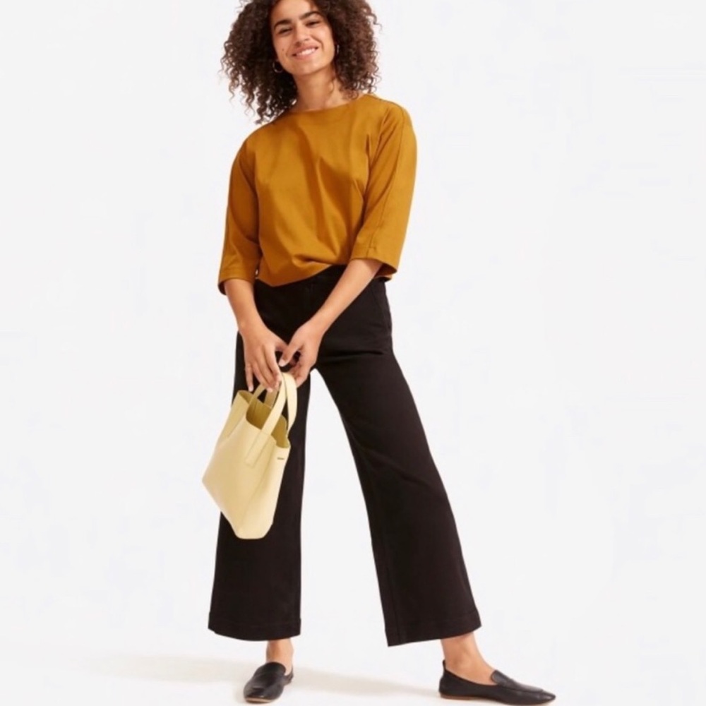 Everlane Black Straight Leg High Rise Crop Jean 8